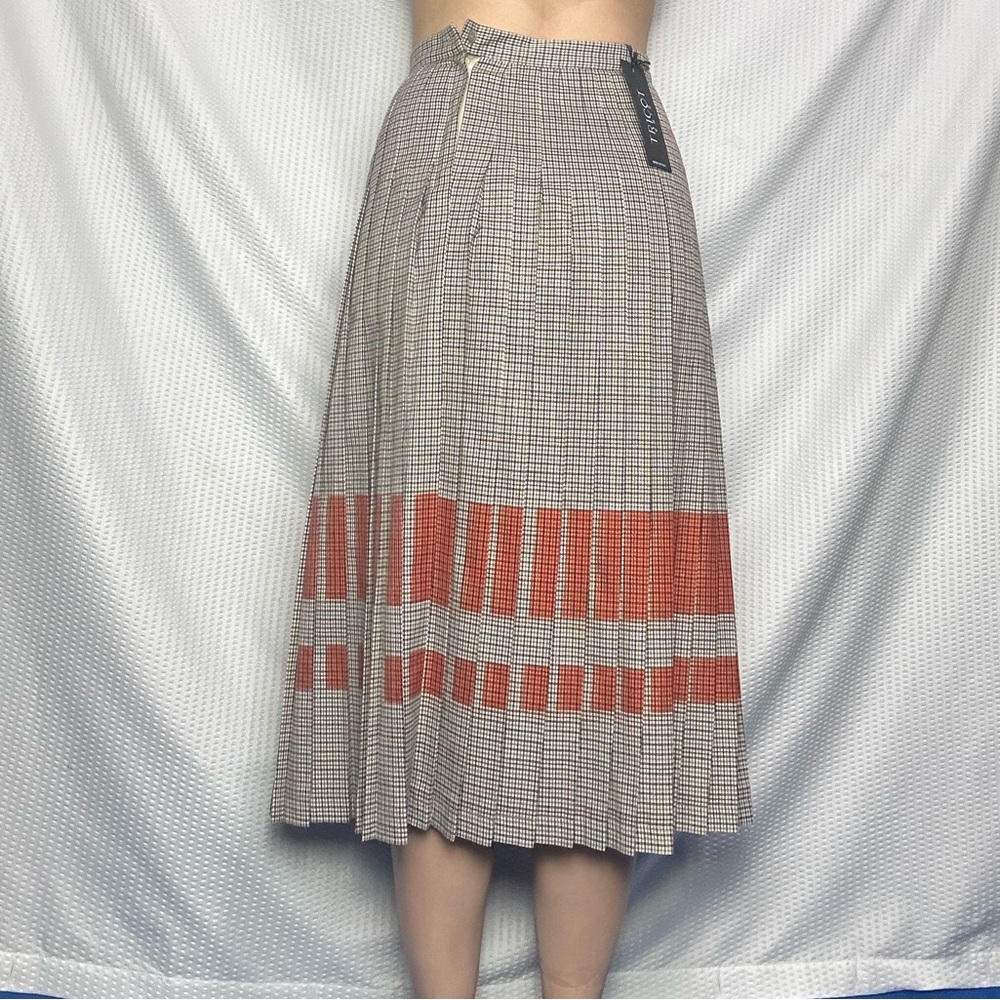 NWT Tricot Chic Houndstooth Pleated Skirt - Picture 13 of 14